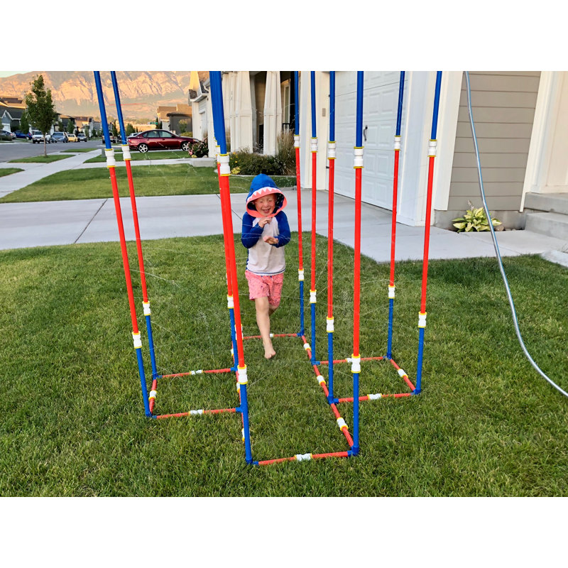 Funphix Large Sprinklers Set with Poles and Hose Build Houses and